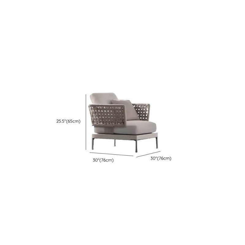 Dimension of Sofa, Waterproof Light Gray Frame, Pillow Included, for 1, Trendy Cushion 1 Piece, 1-Seater Sofa, Aluminum