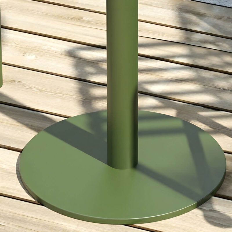 Runder moderner Metall-Bartisch ohne Sonnenschirmloch - wasserdicht und langlebig - Nur Tisch 23,6"L x 23,6"B x 37,4"H Schwarz