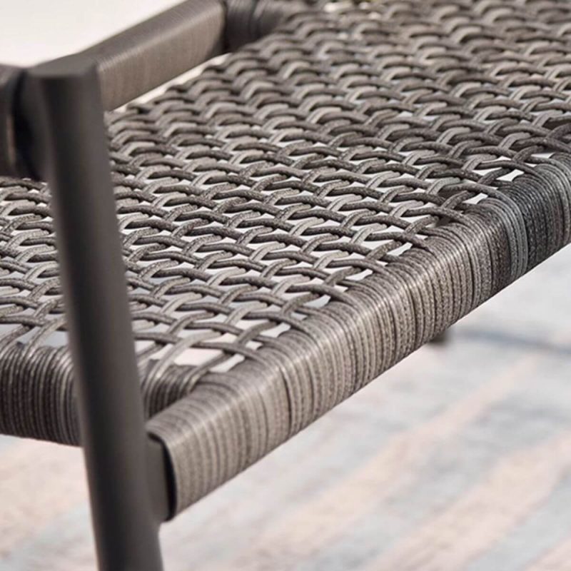 Art Deco Rattan Outdoor Arm Chair: Ink Frame, 1 Stuhl, 22"L x 23"B x 31"H