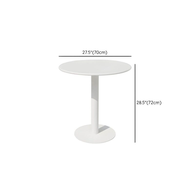 Dimension of Contemporary Dining Table White Outdoor Table with Metal Base - Textured White 27.6"L x 27.6"W x 28.3"H Round Table Only