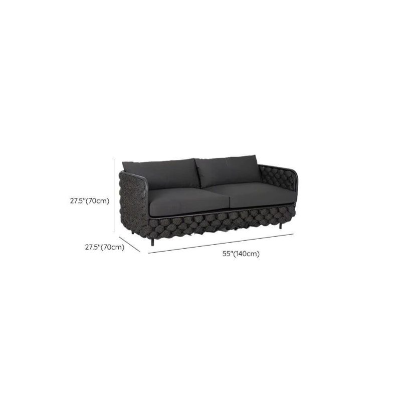 Dimension of Loveseat, Waterproof Black Frame, Pillow Included, for 2, Alloy Trendy Cushion, 2-Seater Sofa