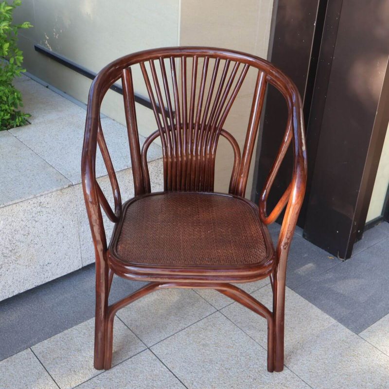 Modish Rattan Patio Arm Chair in Coffee, 1 Stuhl, Kaffee