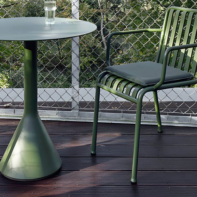 Grüner 2-Sitzer Terrassentisch Wasserdichter Zeitgemäßer Balkontisch - Nur Tisch 35,4"L x 35,4"B x 29,1"H