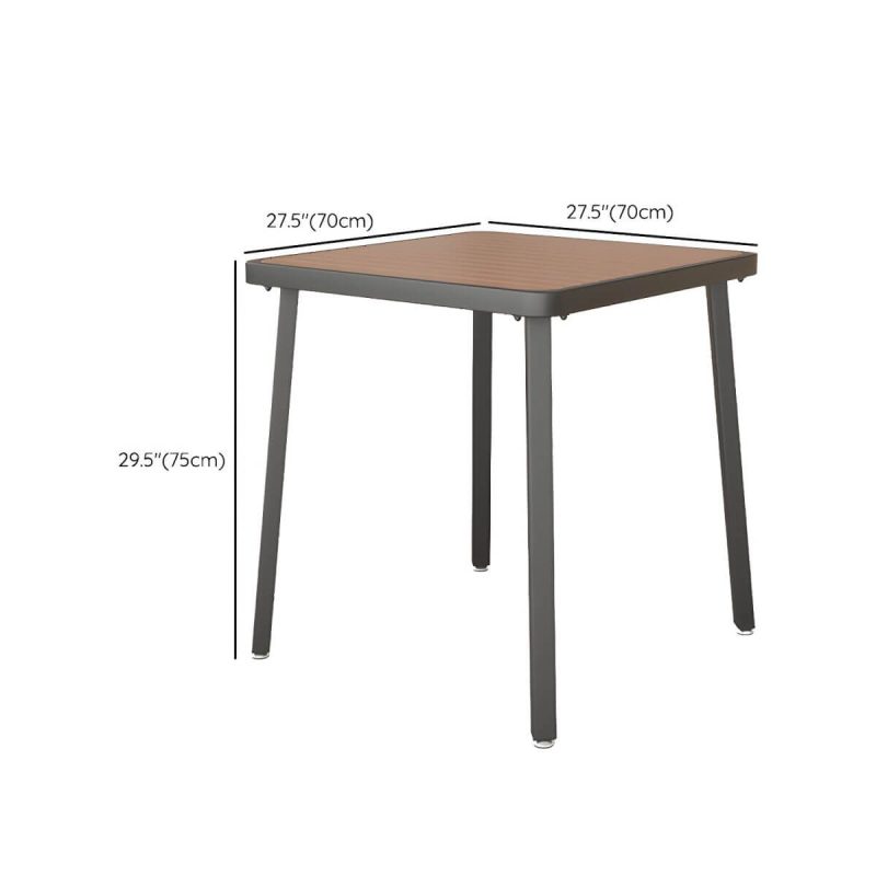 Dimension of Modern Waterproof Wood Courtyard Table Geometric Outdoor Table - Table Only 27.6"L x 27.6"W x 29.5"H