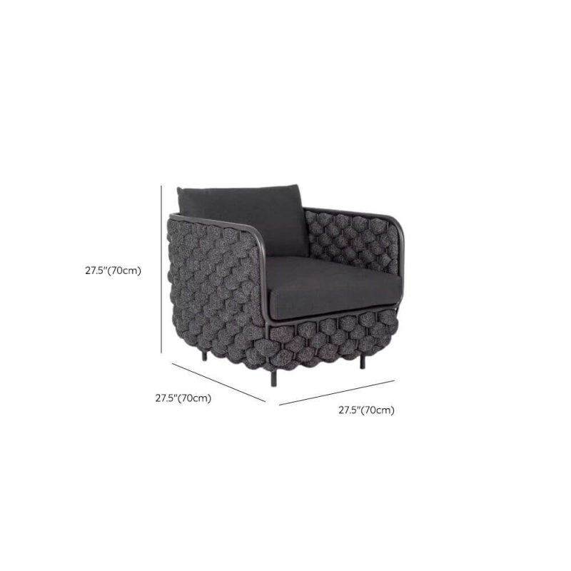 Dimension of Sofa, Waterproof Black Frame, Pillow Included, Alloy for 1 Trendy Cushion, 1-Seater Sofa