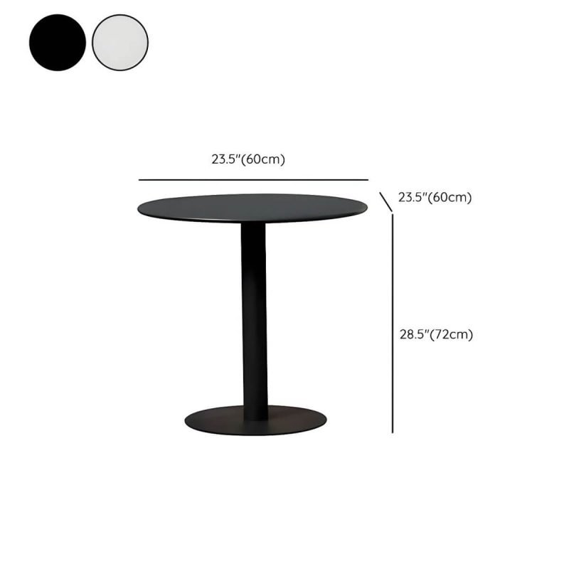 Dimension of Moderner Stahl-Patio-Chattisch ohne Sonnenschirmloch für Outdoor-Treffen - Nur Tisch Weiß Rund Metall