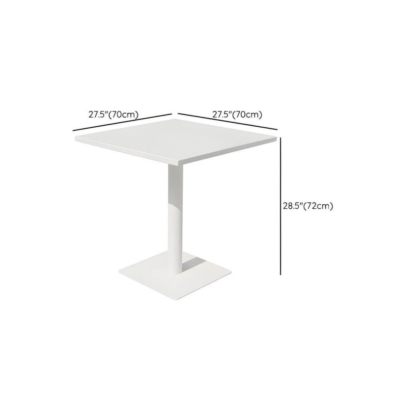 Dimension of Contemporary Dining Table White Outdoor Table with Metal Base - Textured White 27.6"L x 27.6"W x 28.3"H Square Table Only