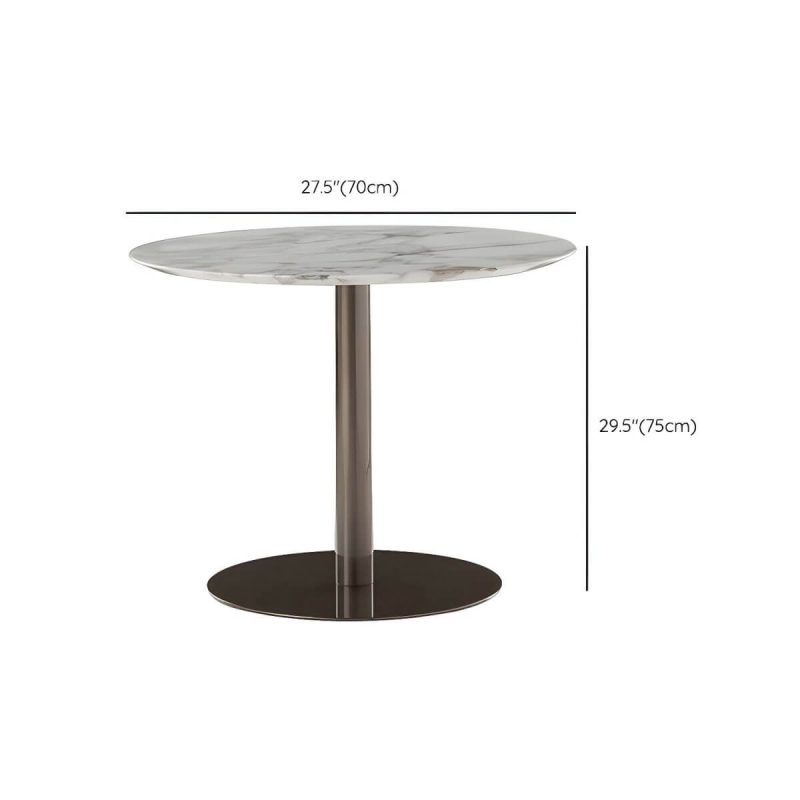Dimension of Moderner geometrischer wasserdichter Hof Tisch Metallbasis Outdoor Tisch - Nur Tisch Rund Marmor 70 x 70 x 75 cm