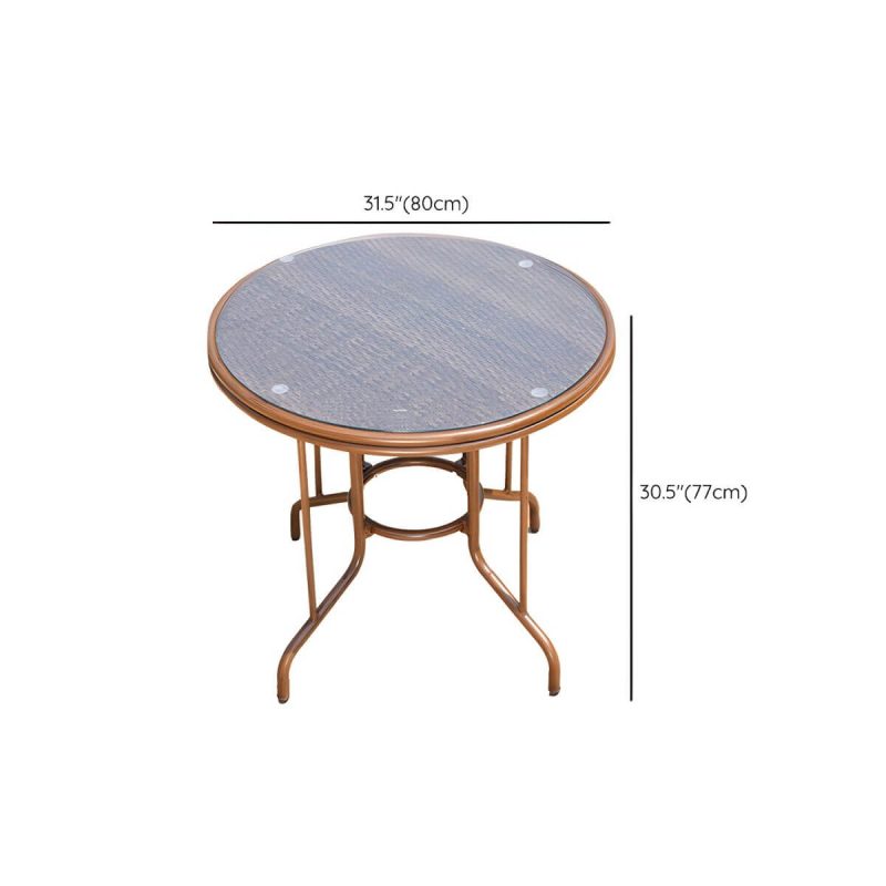 Dimension of Rattan Dining Table Contemporary Outdoor Table with Metal Base - Table Only 31.5"L x 31.5"W x 30"H