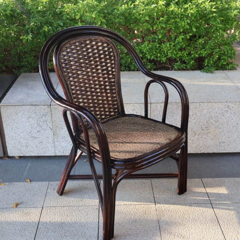 Modish Rattan Patio Arm Chair in Coffee, 1 Stuhl, Kaffee