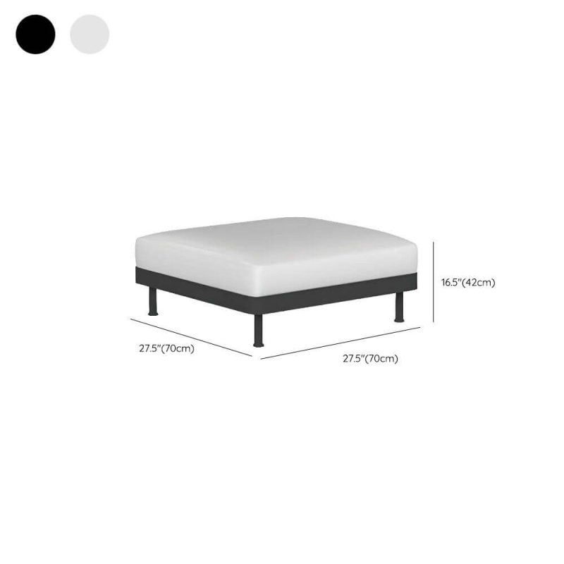 Dimension of Trendy Alloy Ottoman for 1 Person Waterproof 1 Piece with Cushion, Ottoman, Light Gray