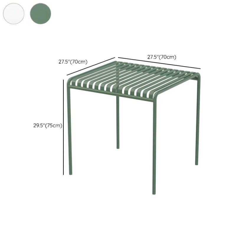 Dimension of Moderner geometrischer wasserfester Hofeisentisch Gartentisch - Nur Tisch 27.6"L x 27.6"B x 29.5"H Grün