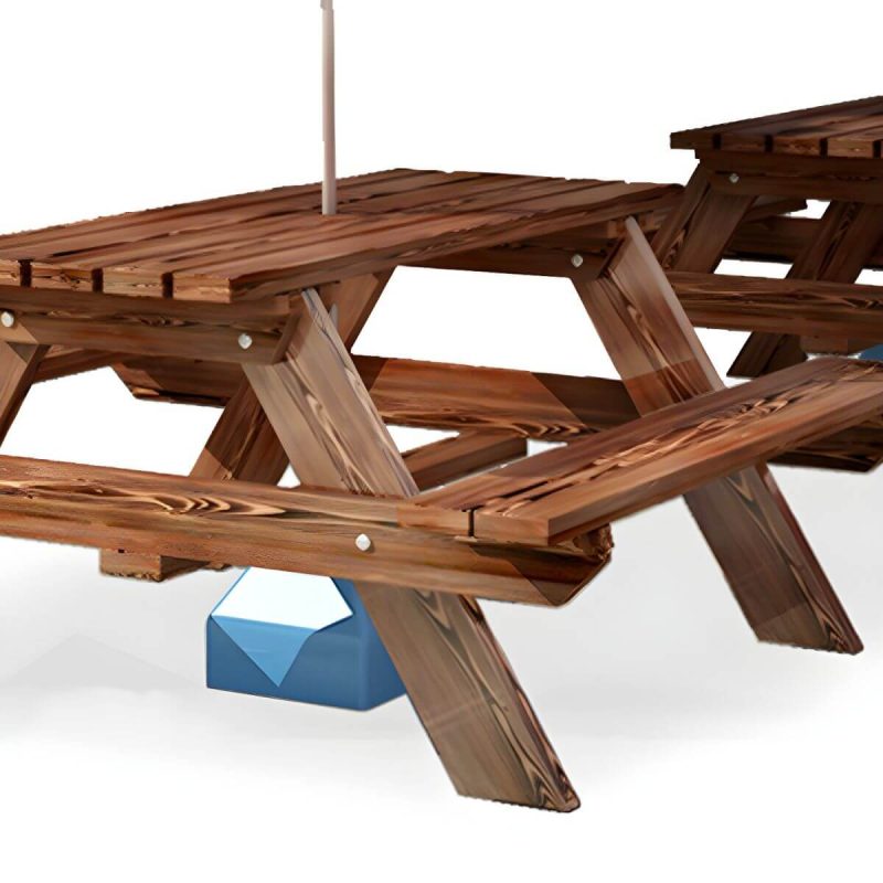 Farmhouse-Stil Patio Tisch Outdoor Rechteckiger Holztisch Campingtisch - Tisch mit Sonnenschirm 71"L x 22"B x 28"H Nur Tisch