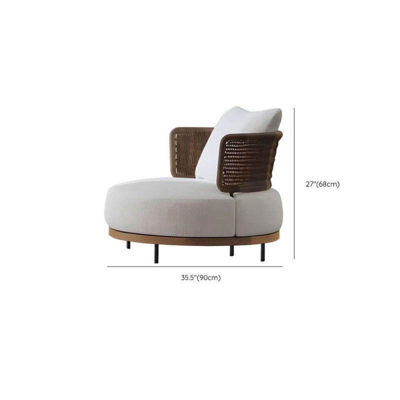Dimension of Contemporary Ash Wood Sofa for 1 with UV Resistant Brown Frame, Pillow, and Cushion, 1-Seater Sofa