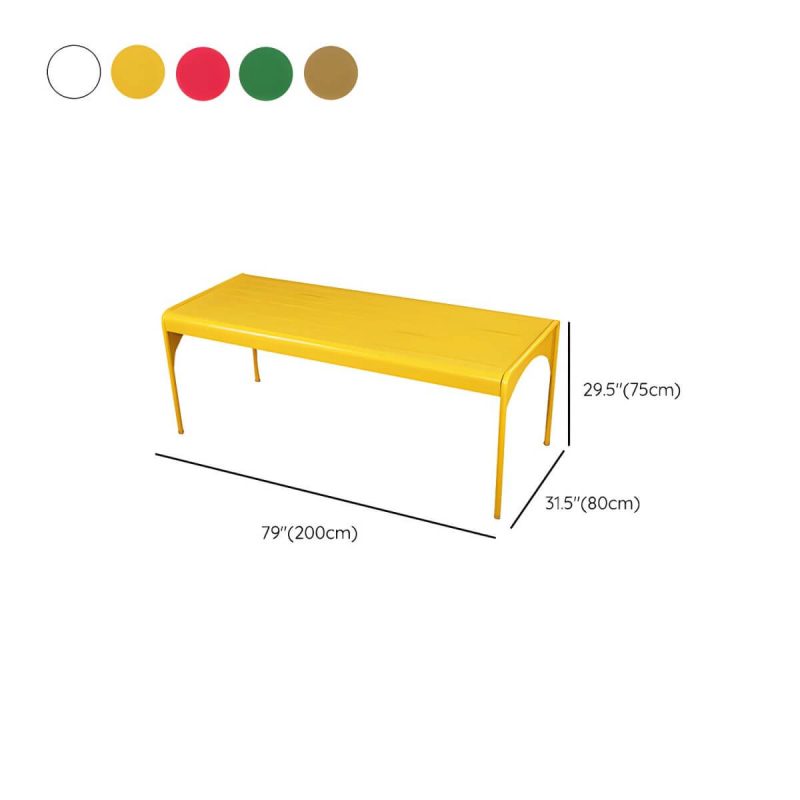 Dimension of Rectangle Shape Patio Table Contemporary Style Aluminum Water Resistant - Red 200 x 80 x 75 cm Table Only