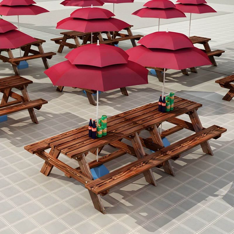 Farmhouse-Stil Patio Tisch Outdoor Rechteckiger Holztisch Campingtisch - Tisch 59"L x 22"B x 28"H Nur Tisch
