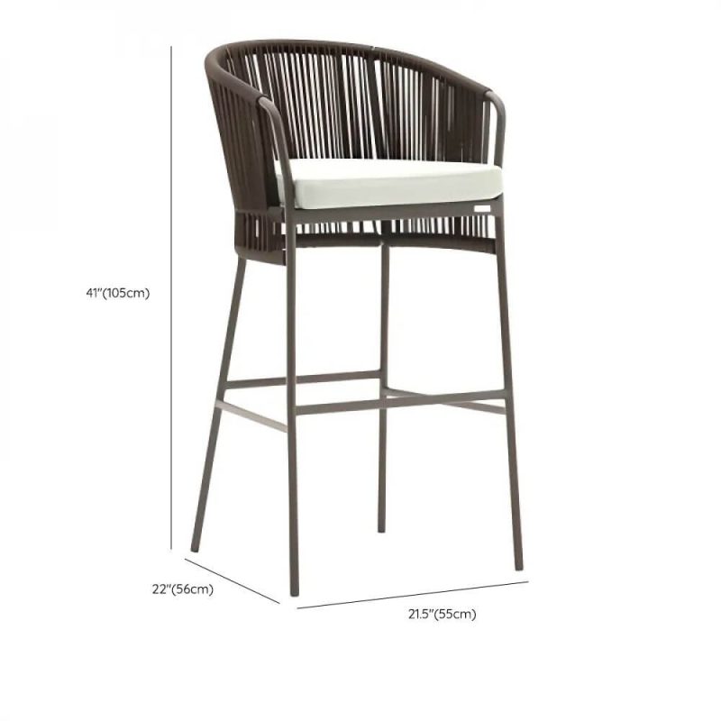 Dimension of Patio Arm Chair with Cushion, Damp-proof, Espresso Back, Aluminum, Trendy, 1 Chair, 22"L x 22"W x 41"H
