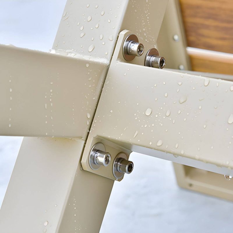 Metallische Outdoor-Esszimmerstühle Moderne stapelbare Patio-Esszimmerstühle wasserabweisend - Natürliche Finish 1 Stück