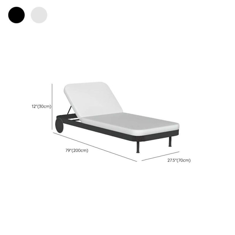 Dimension of Trendy Alloy Daybed for 1 Person Waterproof 1 Piece with Cushion, Daybed, Light Gray