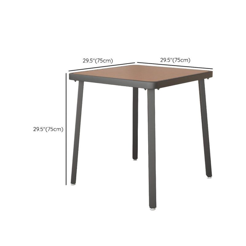 Dimension of Modern Waterproof Wood Courtyard Table Geometric Outdoor Table - Table Only 29.5"L x 29.5"W x 29.5"H