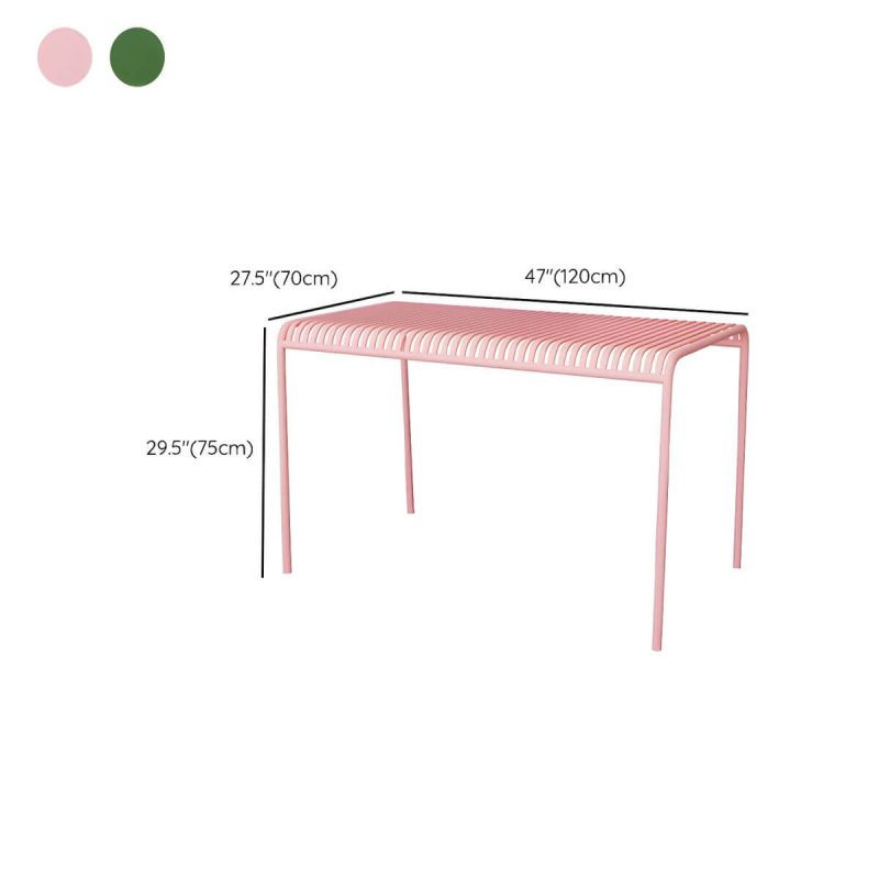 Dimension of Eleganter Eiserner Terrassen-Esstisch im modernen Stil mit UV-beständigem und nicht faltbarem Design - Nur Tisch 120 x 70 x 75 cm Grün