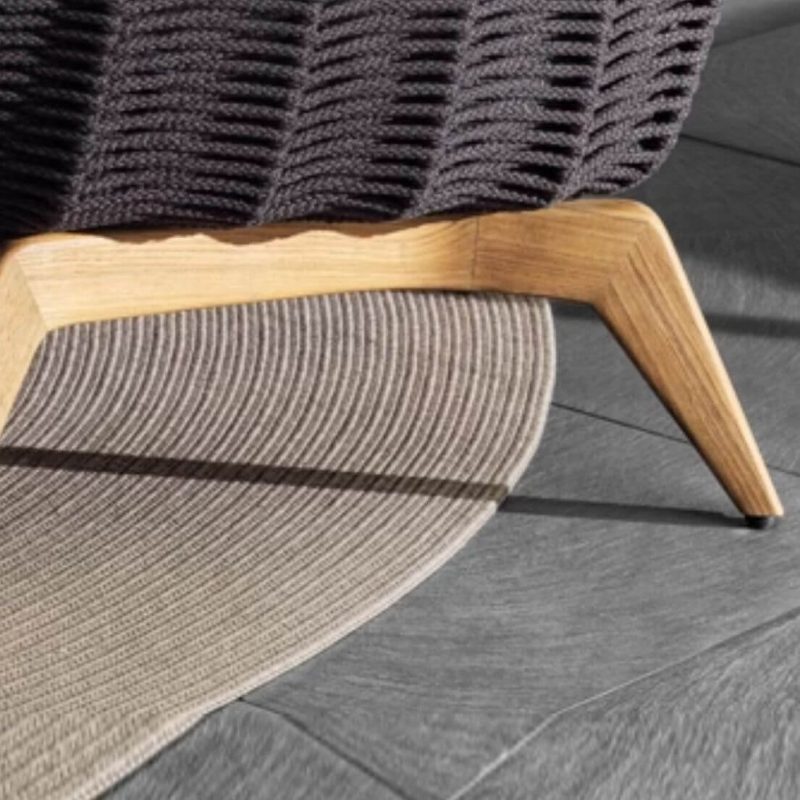 Zeitgenössisches Teak-Loveseat, wasserdicht mit Holzfarbe-Rahmen, Kissen für 2 und Polster, 2-Sitzer Sofa