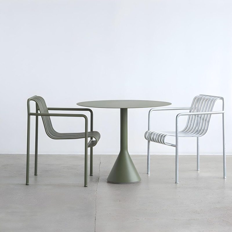 Grüner 2-Sitzer Terrassentisch Wasserdichter Zeitgemäßer Balkontisch - Nur Tisch 25,6"L x 25,6"B x 29,1"H