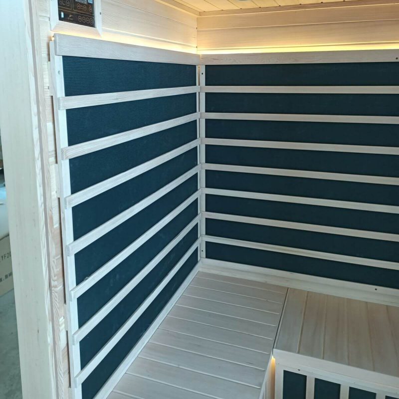 Entspannungsoase mit LED-Beleuchtung - 1-Tür FAR Infrarot Holzsauna - 47"L x 39"B x 75"H