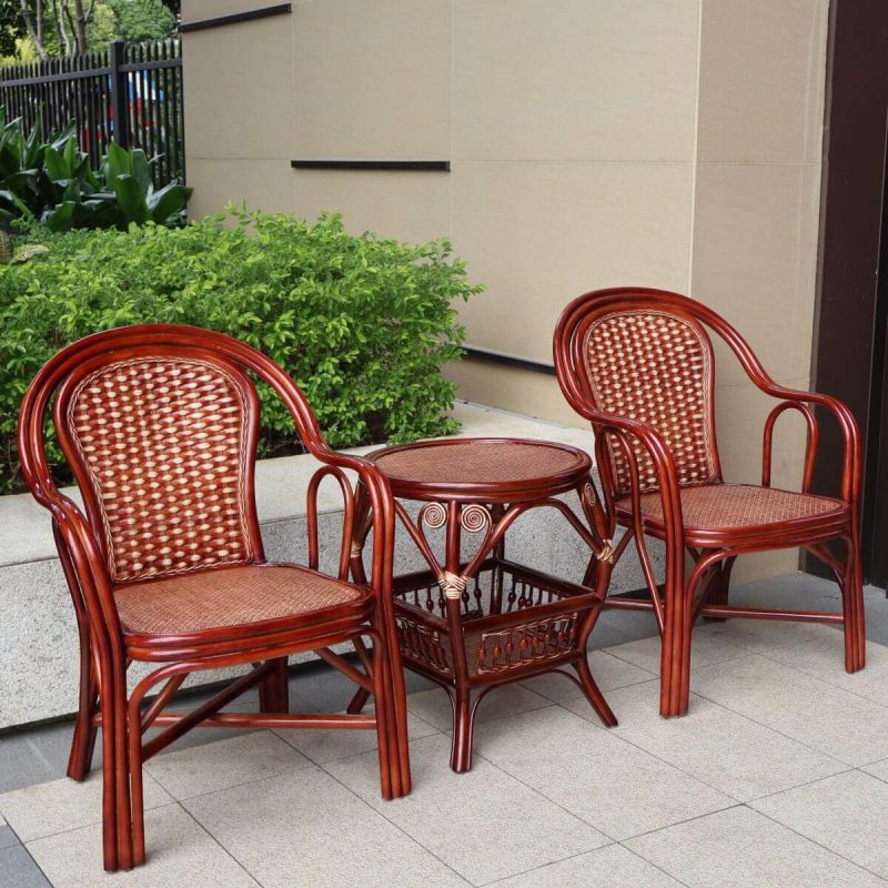 Modish Rattan Patio Arm Chair in Coffee, 1 Stuhl, Kaffee