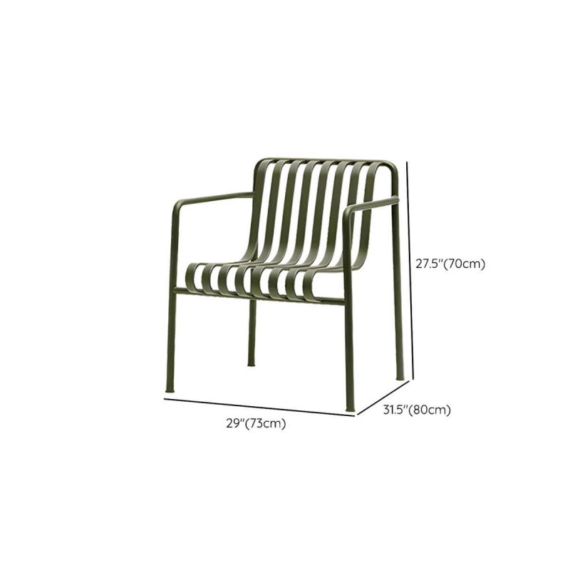 Dimension of Modern Outdoor Chair Green Open Back With Arm Patio Dining Armchair - 29"L x 31"W x 28"H 2 Piece Set
