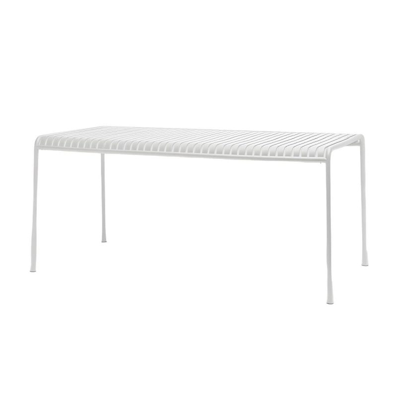 Weißer Metall-Patio-Tisch im zeitgenössischen Stil, wasserbeständig für den Außenbereich - Nur Tisch 70 cm L x 70 cm B x 75 cm H Rund