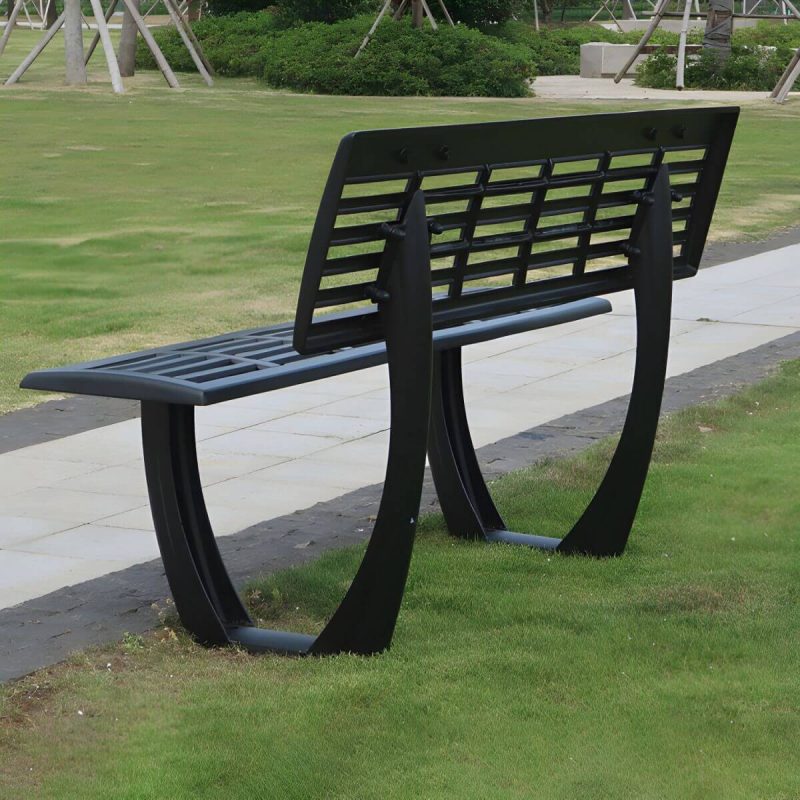 Industrieller Rücken Outdoor Bank Matte Parkbank 47,2"/59" in Aluminium - 59"L x 22"B x 34"H