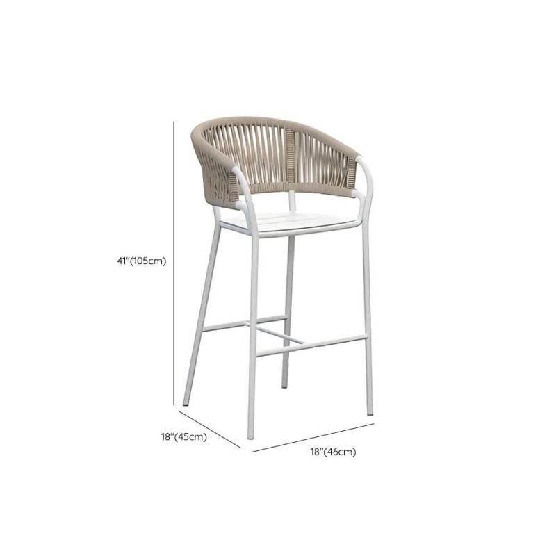 Dimension of Khaki Outdoor Side Chair, Damp-proof, Aluminum, Trendy, 1 Chair, 18"L x 18"W x 41"H