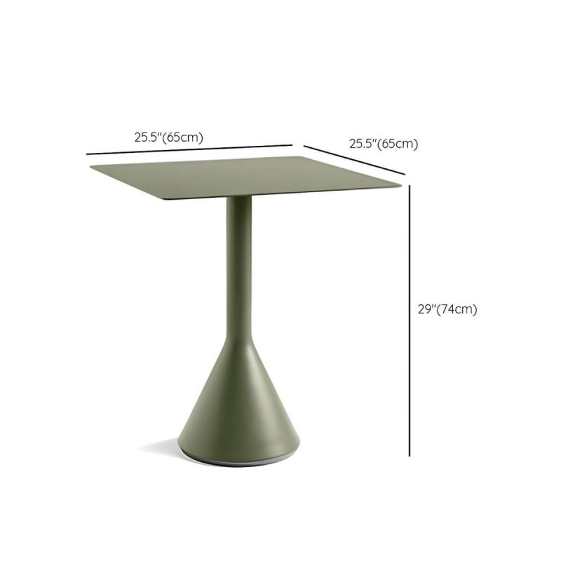 Dimension of Green 2-Seater Patio Table Water Resistant Contemporary Balcony Table - Table Only 25.6"L x 25.6"W x 29.1"H