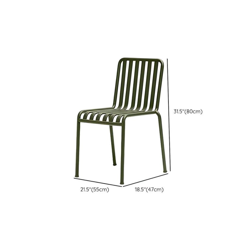 Dimension of Modern Outdoor Chair Green Open Back With Arm Patio Dining Armchair - 22"L x 19"W x 31"H 2 Piece Set