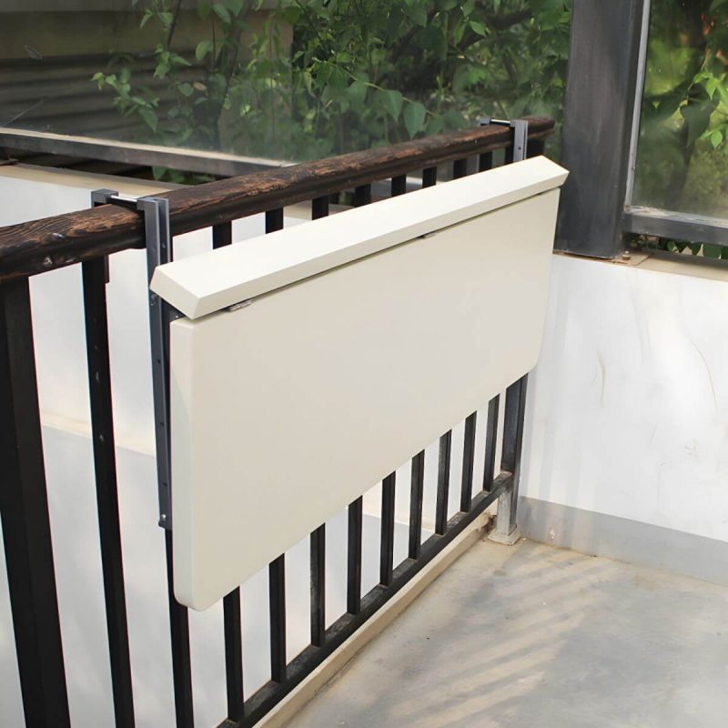 Einfarbiger moderner Aluminium-Falt-Tisch rechteckig kratzfest für den Außenbereich - Nur Tisch 47"L x 15"B x 4"H Weiß