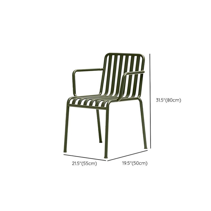 Dimension of Modern Outdoor Chair Green Open Back With Arm Patio Dining Armchair - 22"L x 20"W x 31"H 2 Piece Set