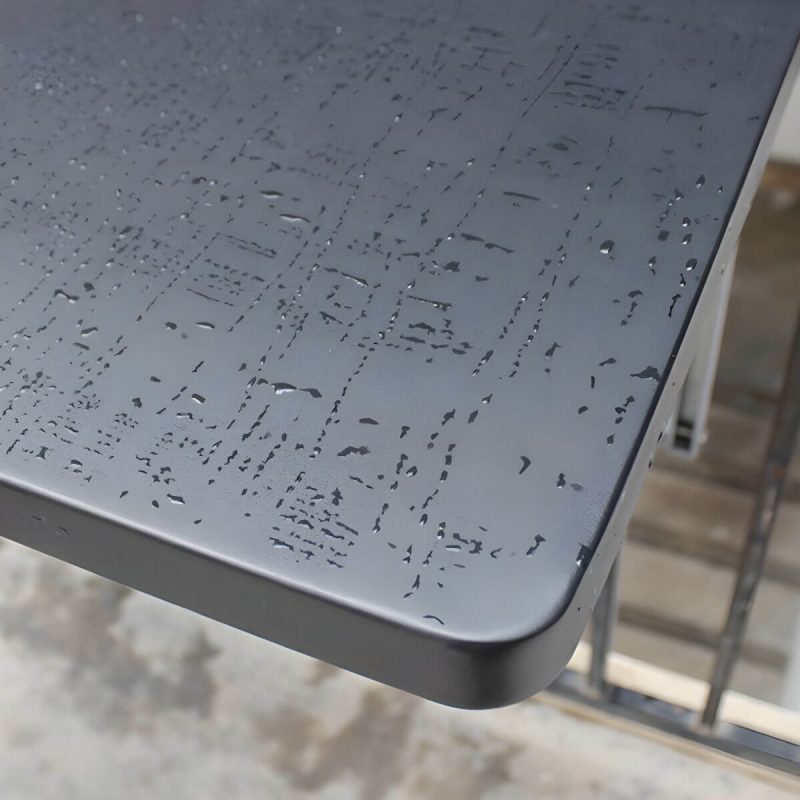 Einfarbiger moderner Aluminium-Falt-Tisch rechteckig kratzfest für den Außenbereich - Nur Tisch 39"L x 16"B x 4"H Weiß