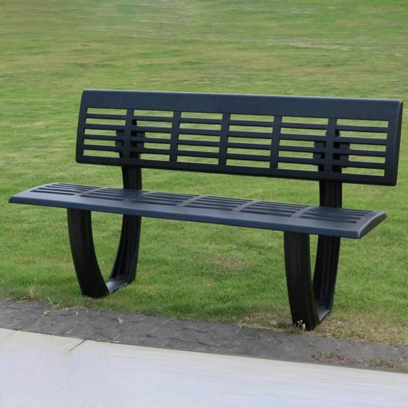 Industrieller Rücken Outdoor Bank Matte Parkbank 47,2"/59" in Aluminium - 47"L x 22"B x 34"H