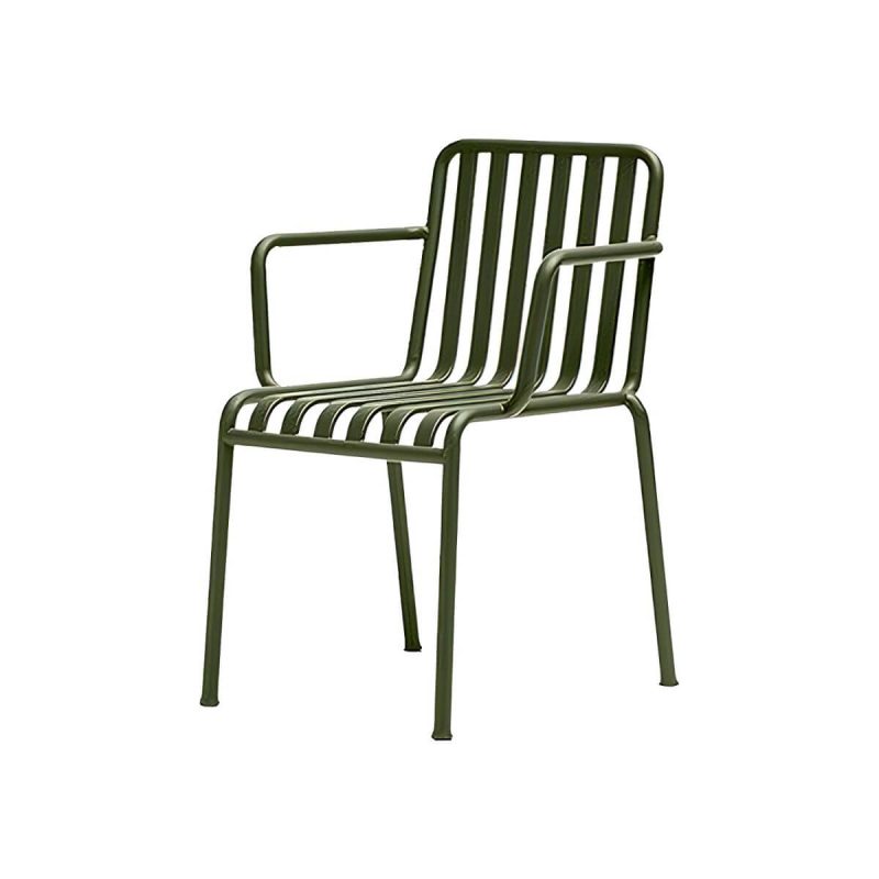 Moderner Gartenstuhl Grün Offene Rückenlehne Mit Armlehne Patio Esszimmer Armlehnenstuhl - 22"L x 19"B x 31"H 2-teiliges Set