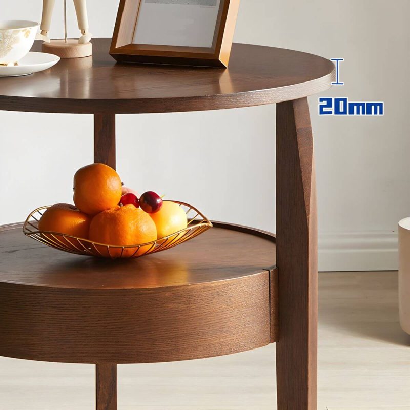 Massivholz-Beistelltisch im modernen Stil Runder Aufbewahrungstisch für die Terrasse - Nur Tisch 50 cm L x 50 cm B x 50 cm H Natur