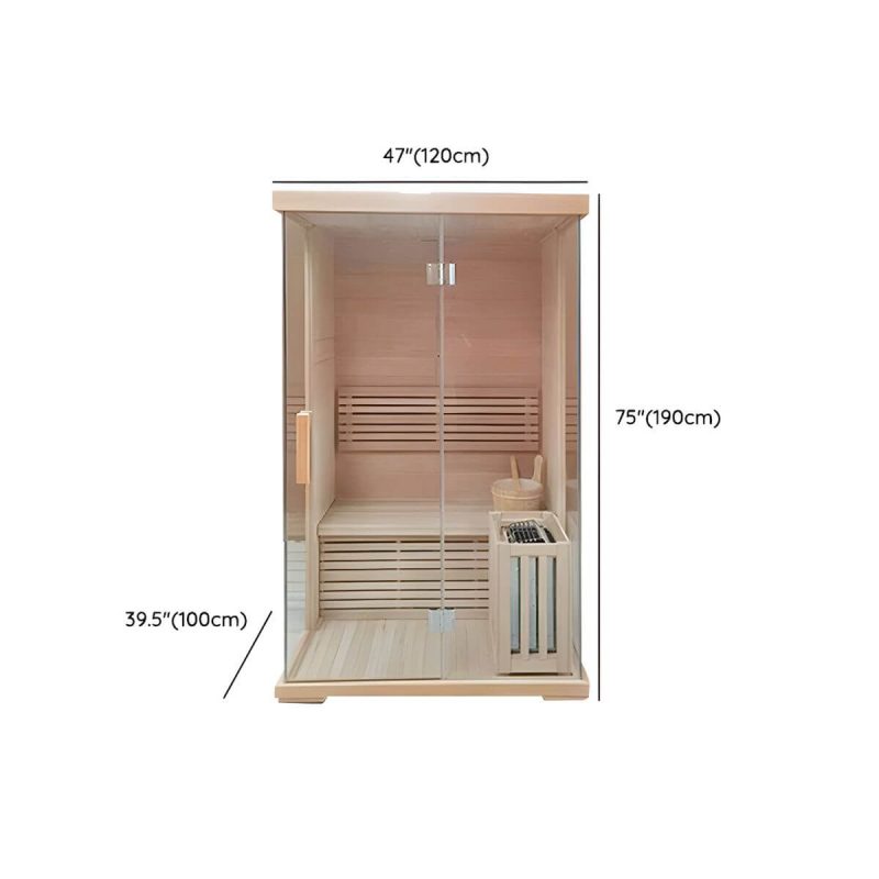Dimension of 1-Personen Hemlock FAR Infrarotsauna mit LED-Beleuchtung, Bluetooth und Timer - 47"L x 39"B x 75"H