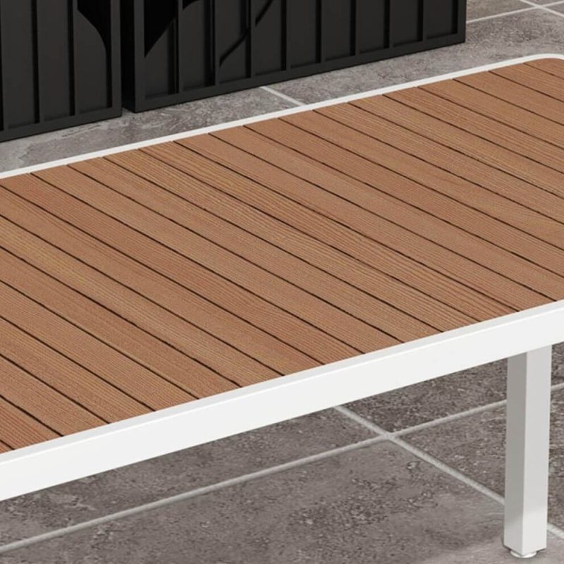 Roter Metall quadratischer UV-beständiger einfacher Patio-Esstisch, Rot, 27,6"L x 27,6"B x 29,5"H, Nur Tisch