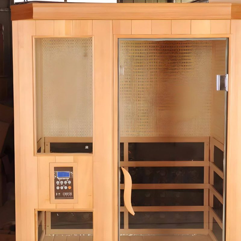 Entspannen und Erholen Sie sich in unserer 1-Sitz Hemlock FAR Infrarotsauna mit LED-Beleuchtung und Bluetooth - 35"L x 35"B x 75"H
