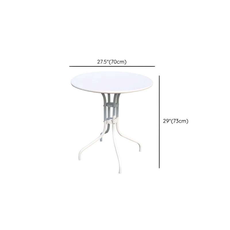 Dimension of Contemporary Dining Table White Outdoor Table with Metal Base - White 27.6"L x 27.6"W x 28.7"H Round Table Only