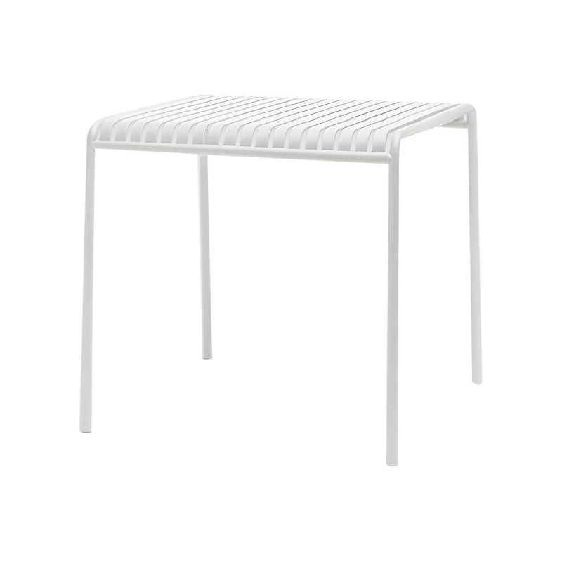 Weißer Metall-Patio-Tisch im zeitgenössischen Stil, wasserbeständig für den Außenbereich - Nur Tisch 180 cm L x 80 cm B x 75 cm H Rechteckig