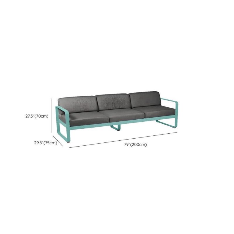 Dimension of Light Green Sofa, UV Resistant for 3 People with Pillow, Alloy Frame, Trendy Style and Cushion, 3-Seater Sofa