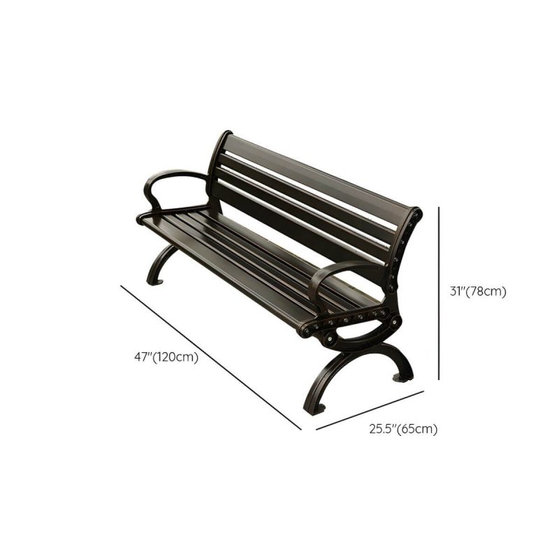 Dimension of Traditional Bronze Metal Outdoor Waterproof Park Bench for All Seasons - 47"L x 26"W x 31"H