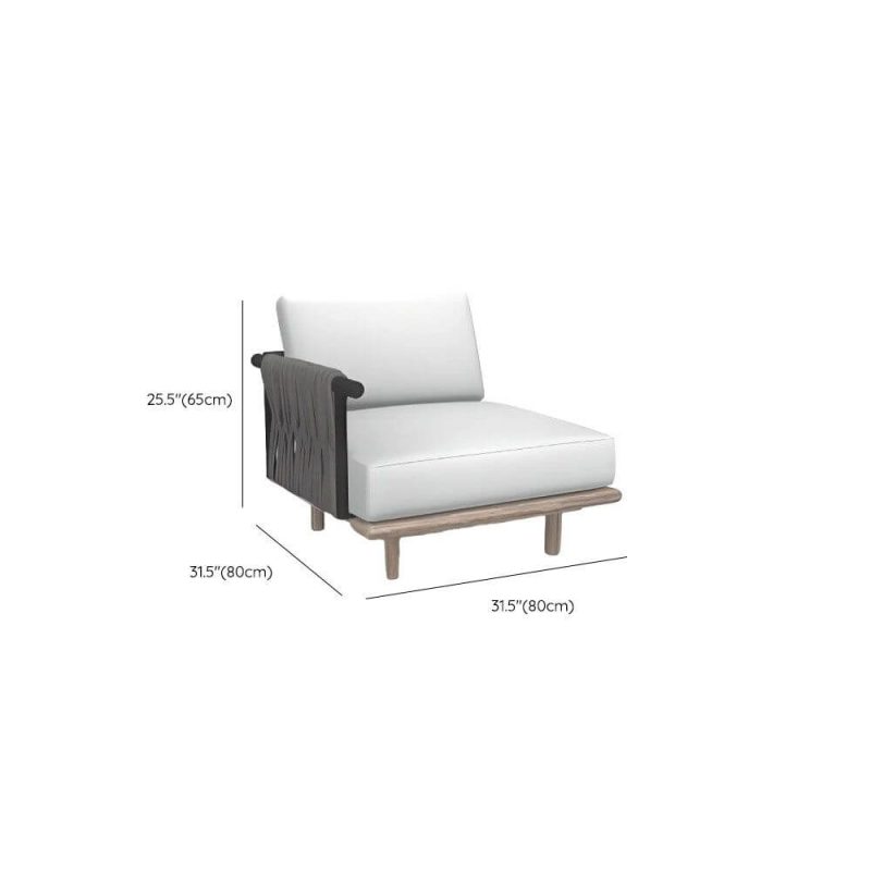 Dimension of Wood Color Teak Sofa, Waterproof, with Pillow for 1, Trendy Cushion, Single Corner Sofa