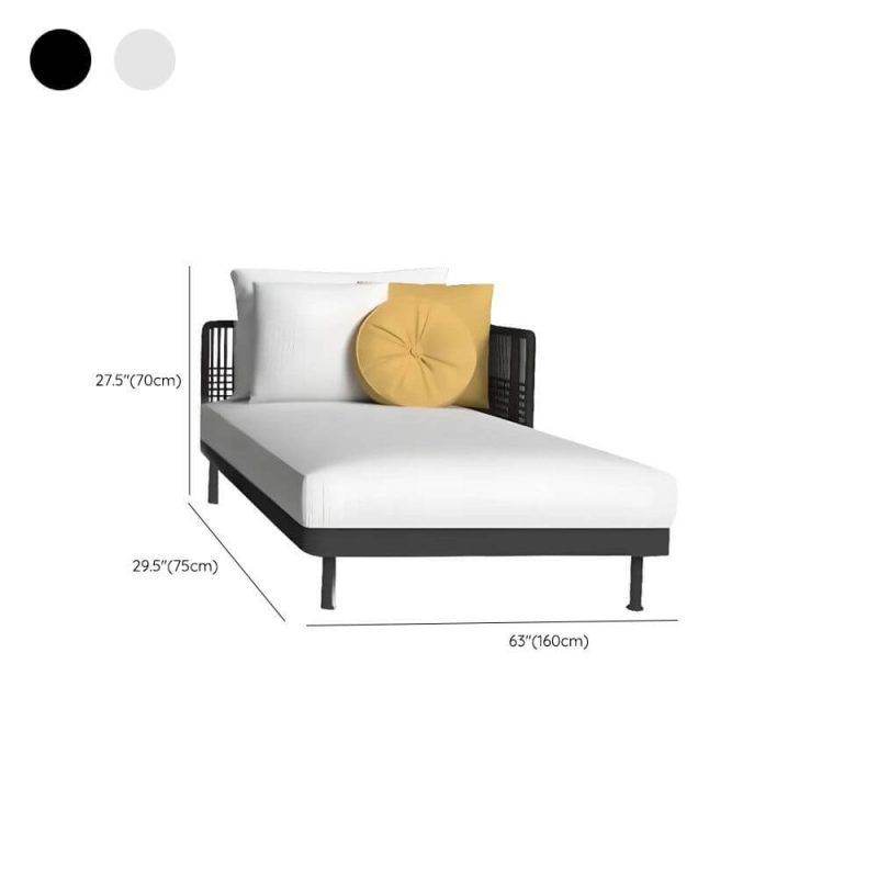 Dimension of Trendy Alloy Daybed for 1 Person Waterproof 1 Piece with Pillow and Cushion, Chaise Lounge, Light Gray